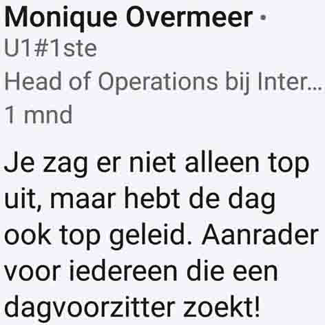 Monique Overmeer beveelt Jetta Post van harte aan!